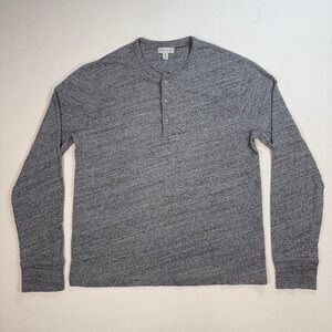 J.Crew Henley Shirt Men's M Heathered Gray Slim Fit 100% Cotton Knit Goods 95497